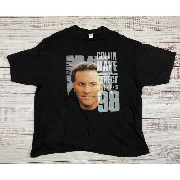 Vintage 1998 Collin Raye Direct Hits T-Shirt XL Music‎ Promo 90s Winterland - Picture 1 of 3